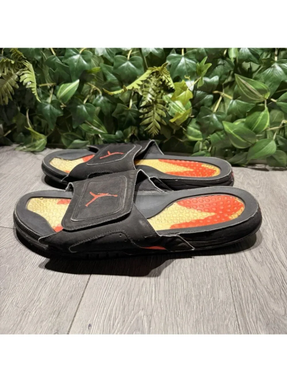 Jordan Hydro Slides Retro 6 Infrared Mens Size 13 Slippers 630752-060 Black